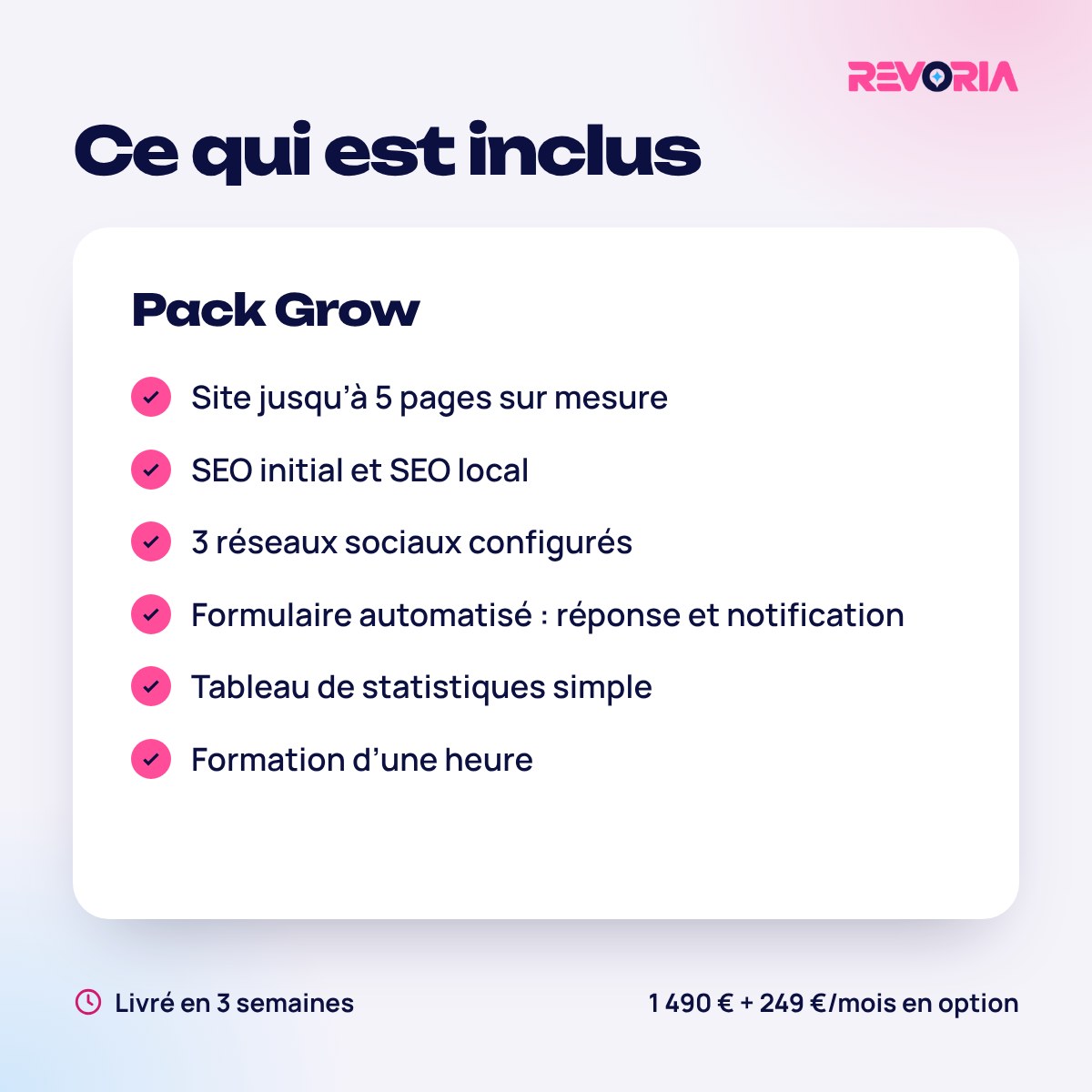 Pack Grow : ce qui est inclus