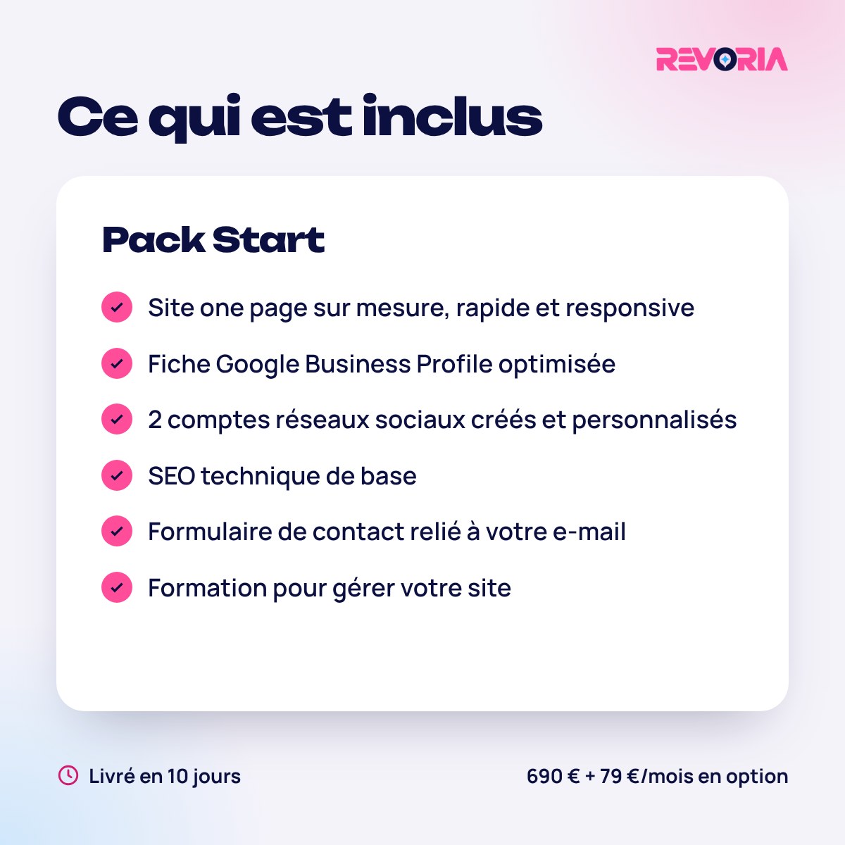 Pack Start : ce qui est inclus